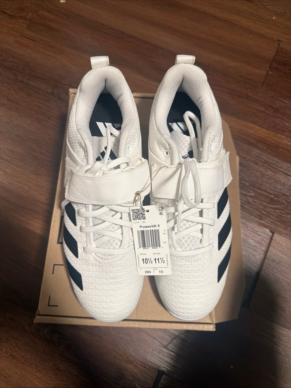 Adidas Powerlift 5 Weightlifting Shoes Mens 10.5 White Black  Powerlifting